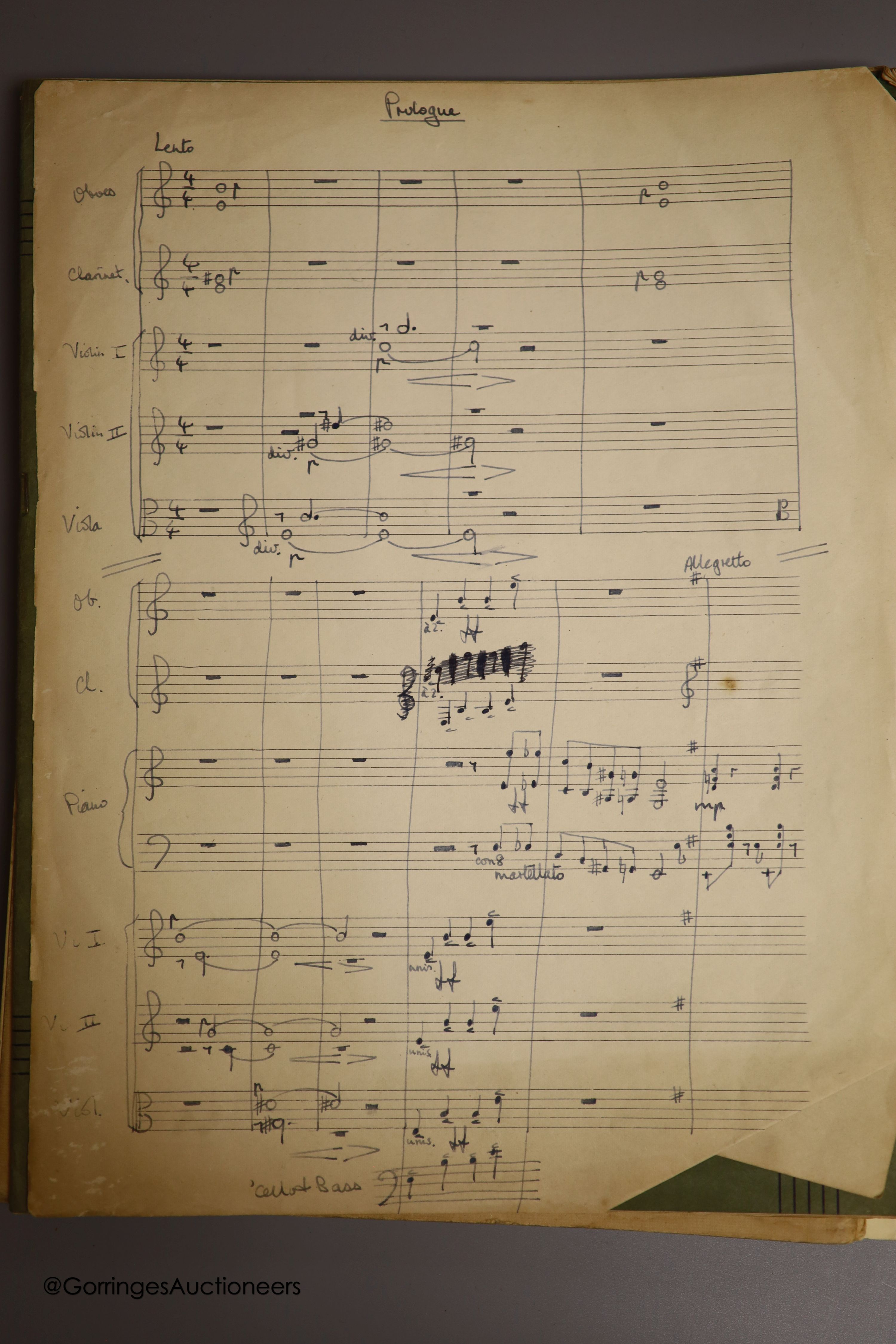 Jonathan Hinden, conductor and former Head of Music staff at Glyndebourne, a collection of his hand-annotated manuscript books